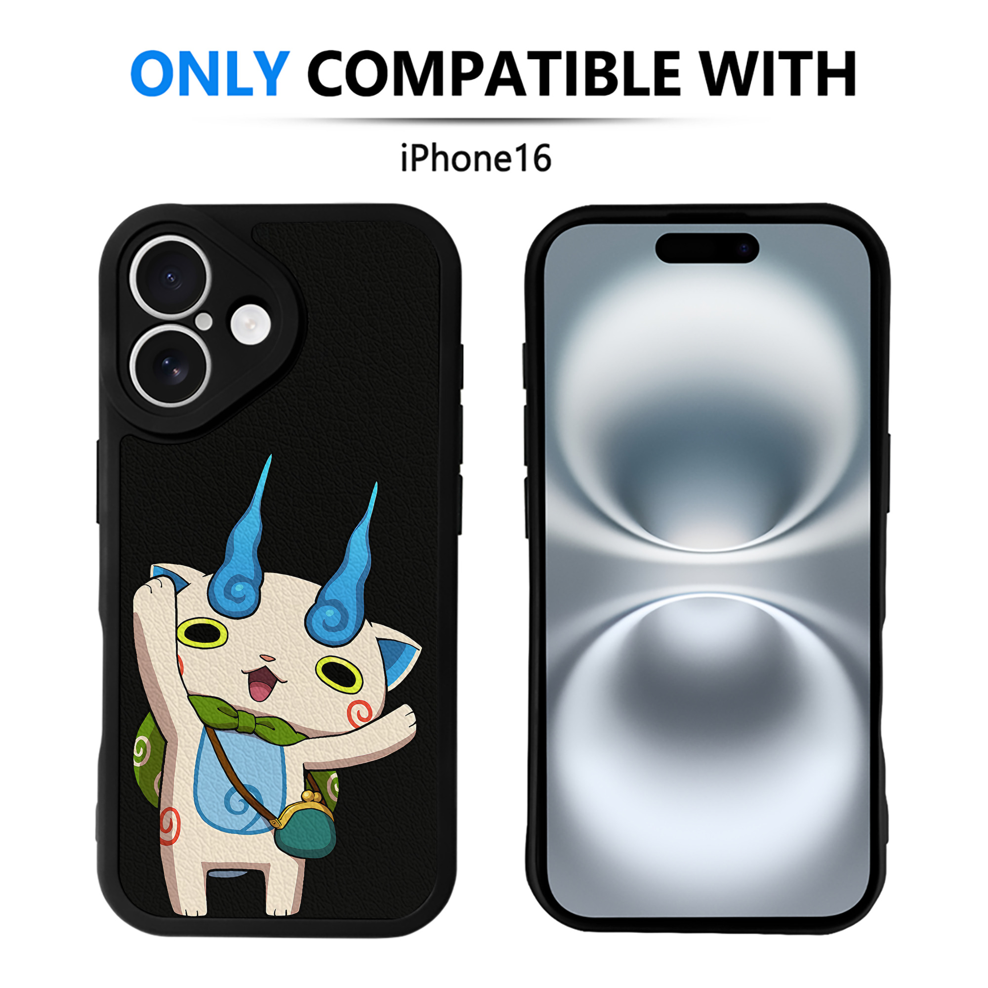 （画像用） 妖怪ウォッチ Yo-kai Watch 【iPhone 16シリーズ対応】シリコンスマホケース（レザー調） 材質：シリコン